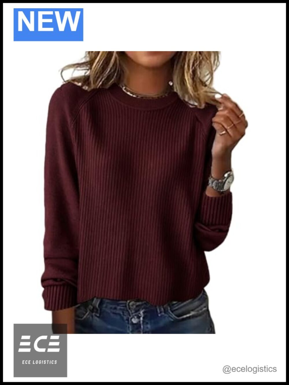 LOZ Women's Lightweight Crewneck Raglan Sweater Pullover